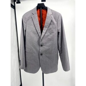 Formed‎ Fit Blazer Jacket Mens Gray Lined Two Button Notch Lapel Single Breasted